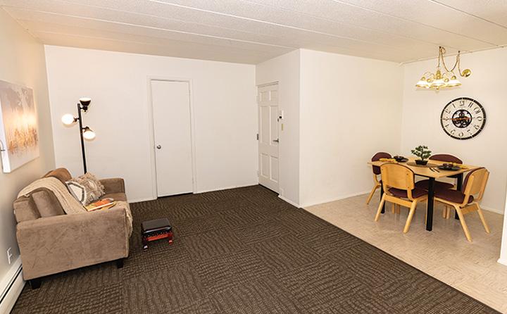 photo of apartment living room and dining room